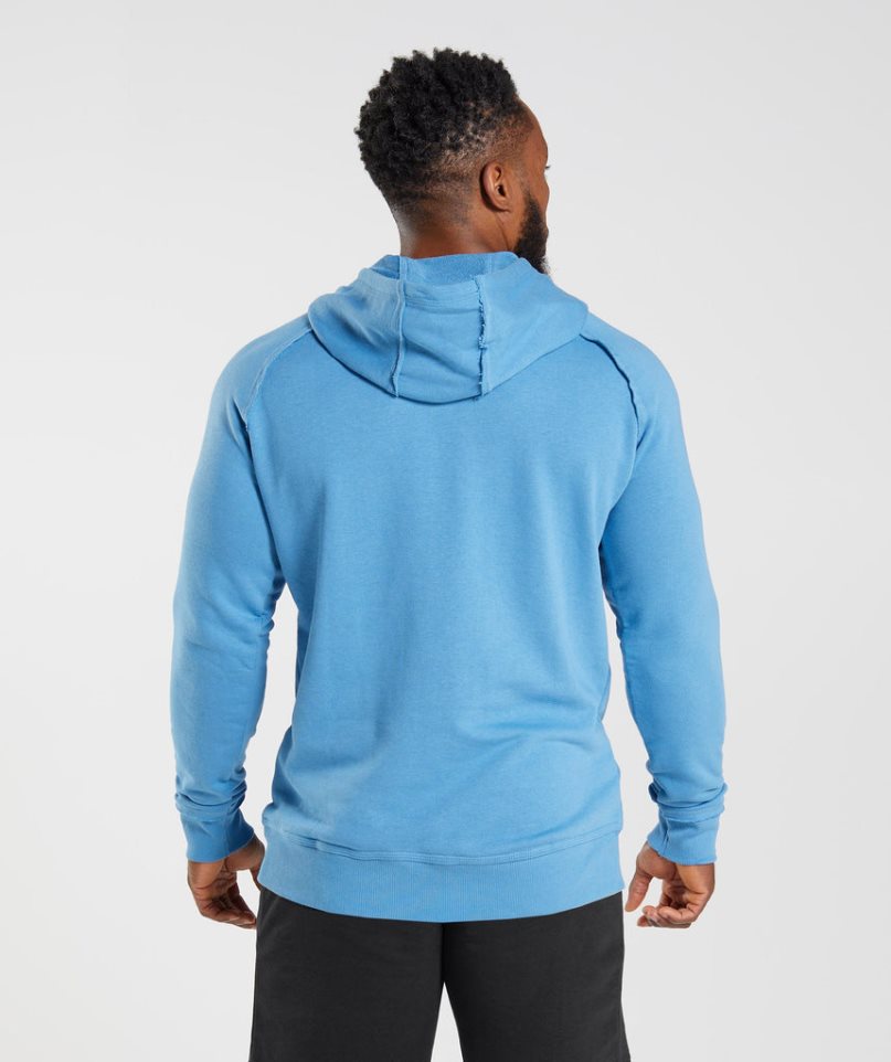 Bluzy Z Kapturem Gymshark Legacy Męskie Niebieskie | PL 527KGO